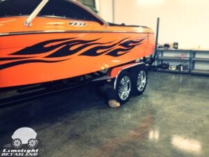 Exterior-detail-on-ski-boat-in-Eagle-ID-by-Limelight-Detailing